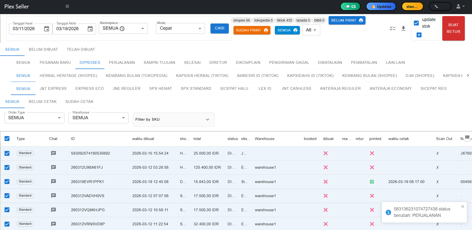 Proses Pesanan Plexseller